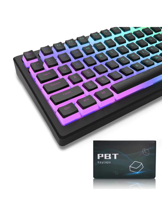 Letter Drive Pudding PBT Double Shot Keycaps Set in Weiß, OEM-Profil für 100%, 75%, 65%, 60% Gaming Mechanische Tastaturen, 129 Tasten - Bild 4