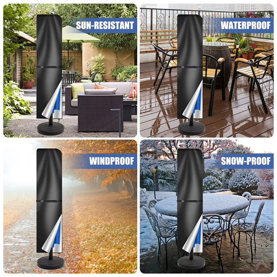 APWIKOGER Anti-UV-Schutzhülle für Terrassen- und Sonnenschirme, wind- und regendicht mit Reißverschluss - Bild 7