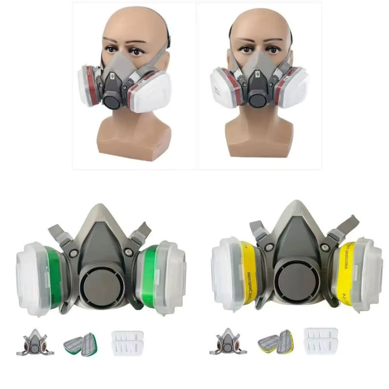 6200 Halbgesichtsmaske mit Filtern in Grau für Malen, Schweißen, Holzbearbeitung und Bio-Dampfen - Bild 6