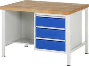 Rau Werkbank 8452A2 mit 3 Schubladen in Multicolour, B/T/H: 125,0 x 90,0 x 84,0 cm - Bild 1