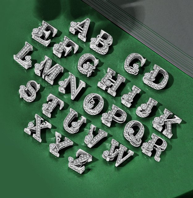 Orstarry Perlen A-Z 26 Buchstaben Schriftmuster, 925 Silber, für Armband - Bild 1