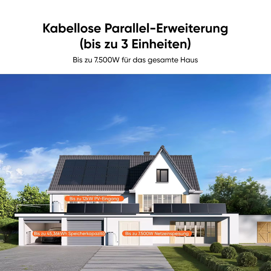 Jackery SolarVault 3 Pro Max Balkonkraftwerk mit 2500 W, 4 MPPT und 4000 W PV-Eingang, erweiterbar bis 15 kWh mit Notstromversorgung - Bild 6