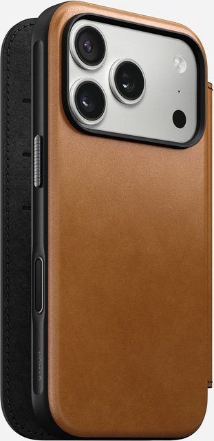 Nomad Modern Leather Folio Schutzhülle für iPhone 17 Pro in Beige/English Tan - Bild 1