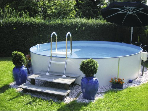 MYPOOL Rundpool in Weiß und Blau, Durchmesser: 350 cm, Höhe: 150 cm - Bild 1