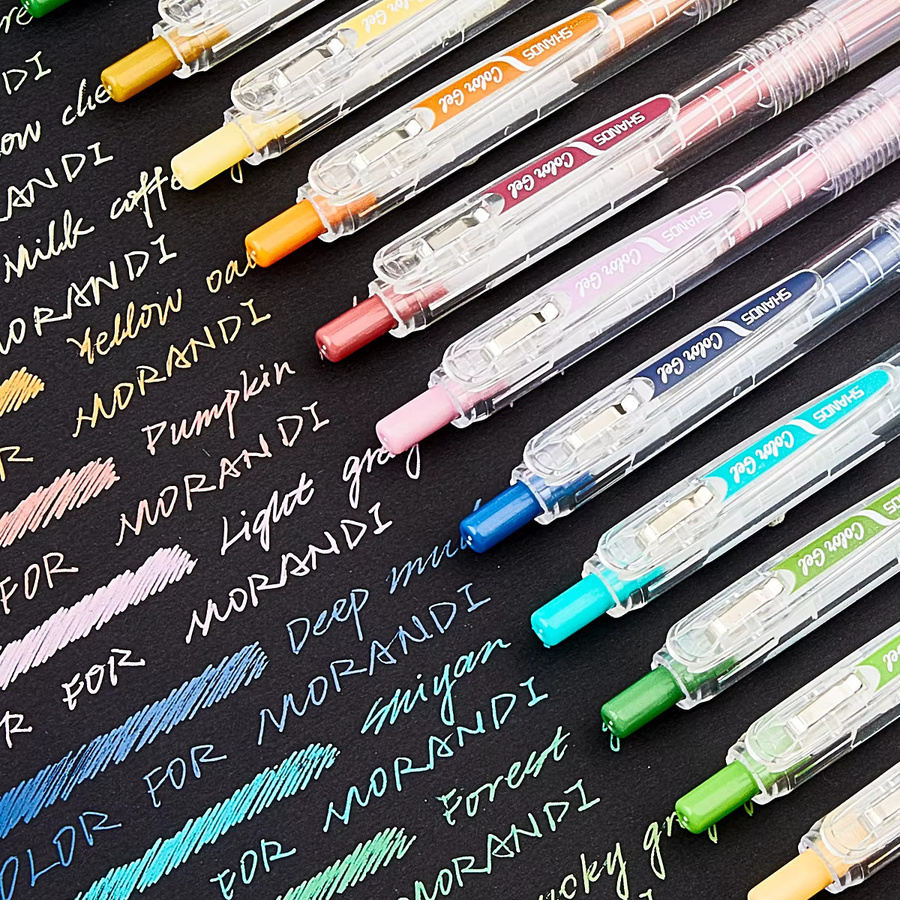 SHANDS Metallic Gelstift-Set mit 18 Farben in Pastell und Neon für Tagebücher und Schulbedarf - Bild 2