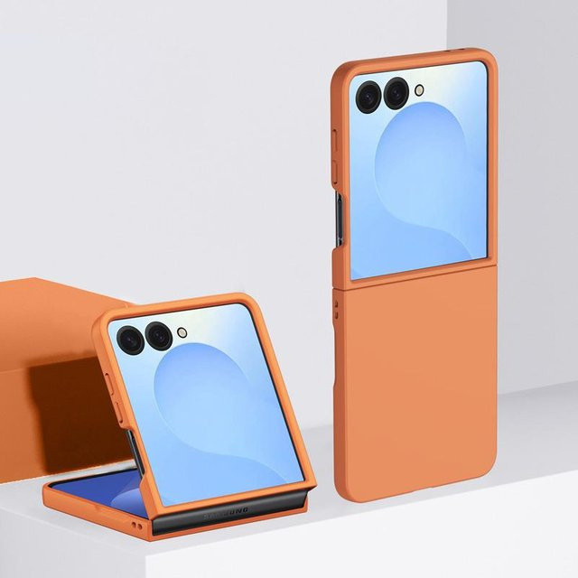 Matte Schutzhülle für Samsung Galaxy Z Flip 7 6 5 4 3 in Orange, ultra dünne und stoßfeste PC-Hülle - Bild 1