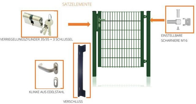 Fa-Bausysteme Gartentor halb Rahmen in Moosgrün B: 132 cm, H: 140 cm - Bild 1