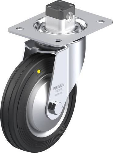 Blickle Lenkrolle LE-VE 160R-CS11-EL-FA mit Feststeller in Schwarz und Silber, Rad-Durchmesser: 160 mm, Tragfähigkeit: 135 kg - Bild 1