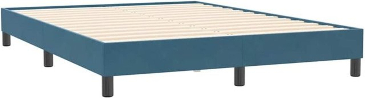Polsterbett vidaxl aus Samt und Holzwerkstoff in Blau, B/T/H: 140 x 210 cm - Bild 1