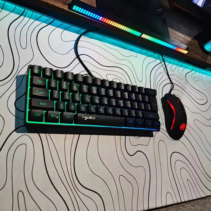 HXSJ RGB Gaming-Tastatur und Maus-Set mit 61 Tasten in Schwarz - Bild 3