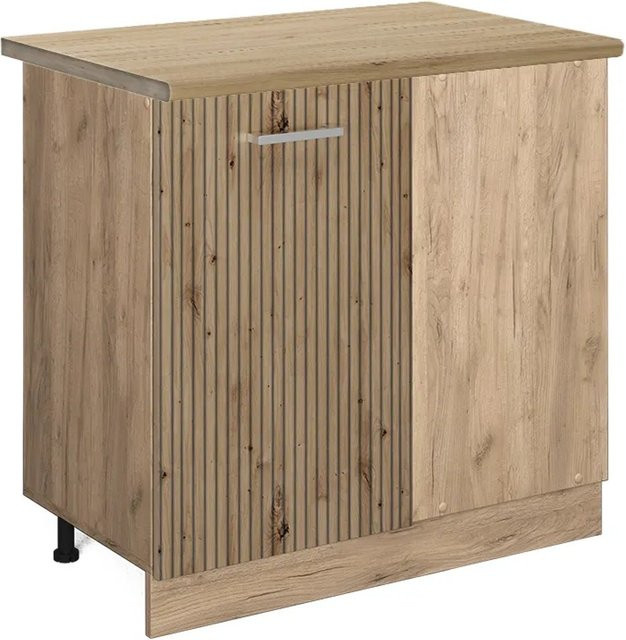Vicco Eckunterschrank R-Line Küchenunterschrank in Artisan-Eiche und Goldkraft Eiche, Höhe: 86 cm, Breite: 60 cm, Tiefe: 81,6 cm - Bild 1