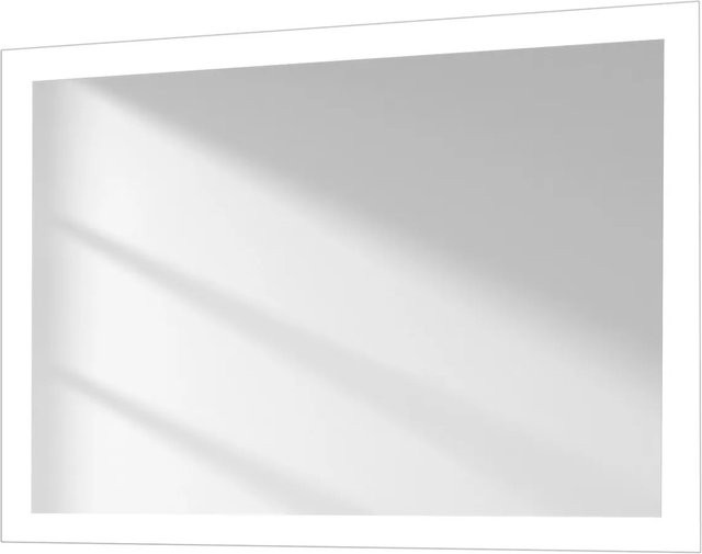 Emke LED Badspiegel mit Kippschalter in Weiß, Rechteckiger Wandspiegel für das Badezimmer, B/H: 50 x 70 cm - Bild 1