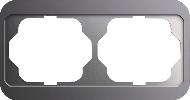 Busch-Jaeger Abdeckrahmen waagerecht 2-fach Alpha Nea in Platin/Silber - Bild 1
