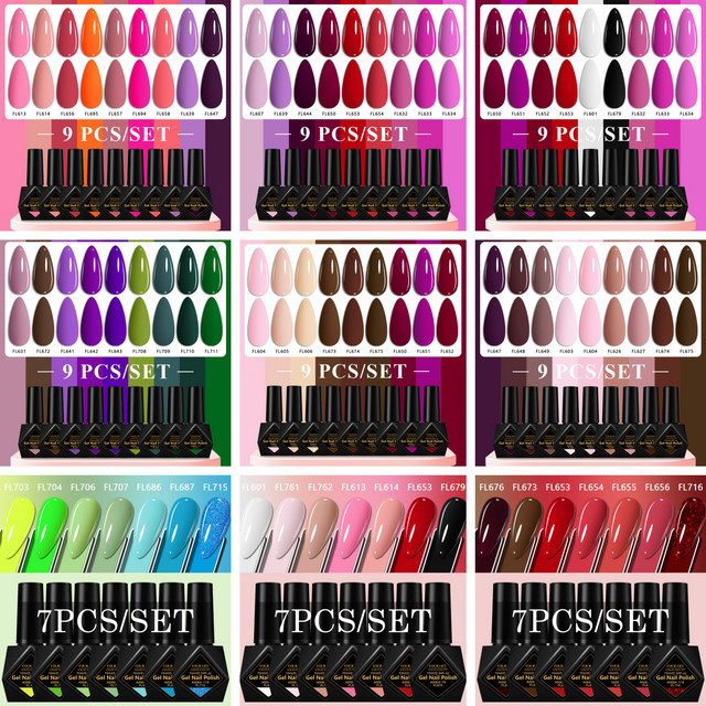 Four Lily Gel-Nagellack-Set, 7-teilig, glänzend, Unisex - Bild 1