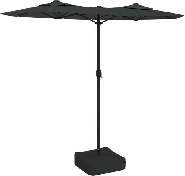 vidaXL Doppel-Sonnenschirm mit LED-Leuchten in Anthrazit, B/H/T: 316 x 240 x 145 cm - Bild 2