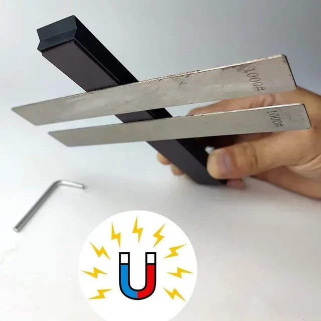 RSCHEF Diamant-Schleifstein mit magnetischer Basis und festem Winkel in Blau - Bild 1