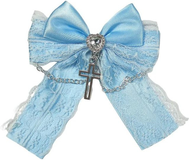 Haarspange Schleifenclips, Schwarz, Weiß, Blau, Damen - Bild 1