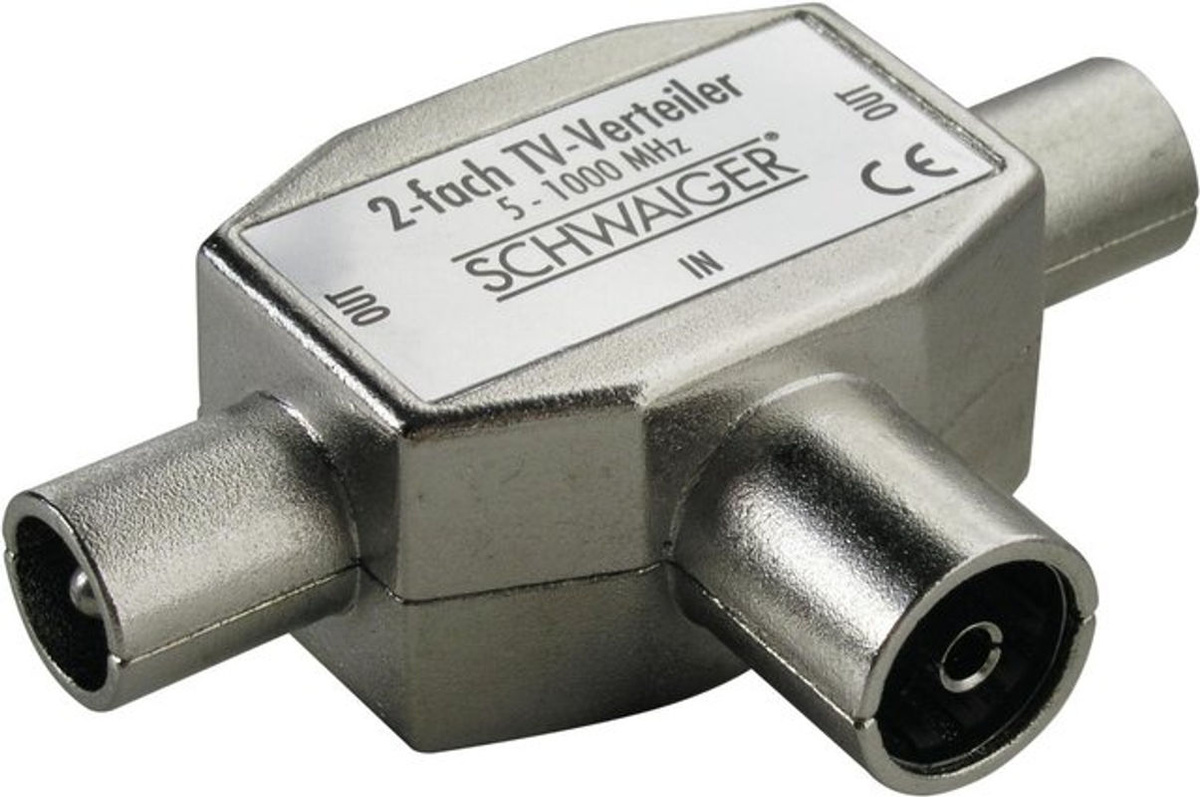 SCHWAIGER ASV42 TV 2-fach Aufsteckverteiler in Silber - Bild 3