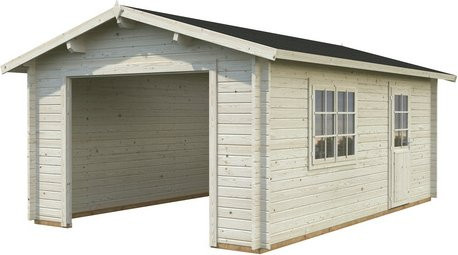 Palmako Garage Rasmus aus Fichtenholz in Beige mit Zylinderschloss, Breite: 360 cm, Tiefe: 550 cm - Bild 3