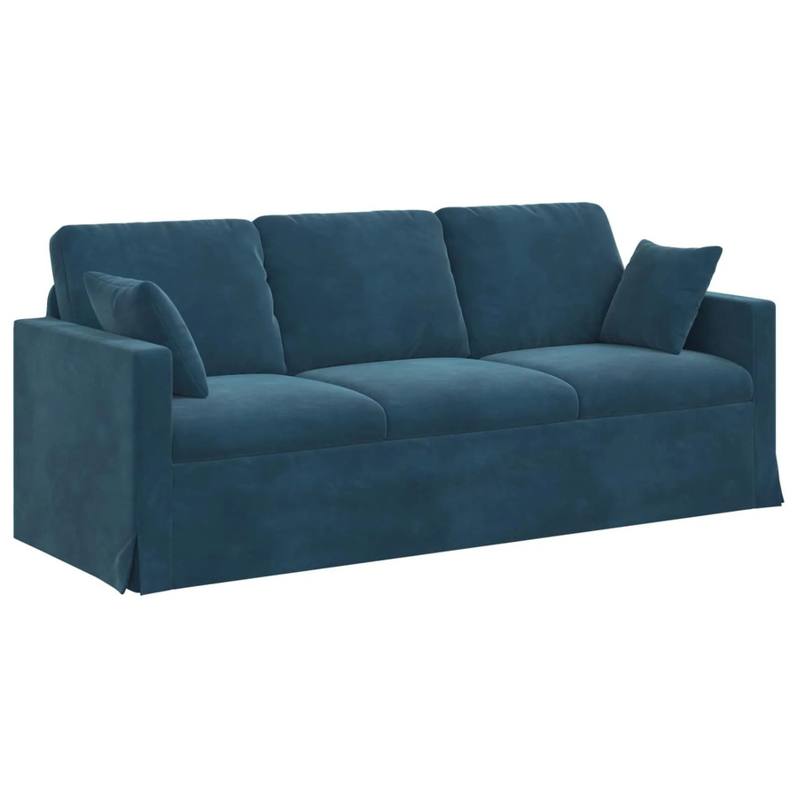 vidaXL Sofa Blau aus Samt mit Metallrahmen B/T/H: 198 x 78 x 80 cm - Bild 2