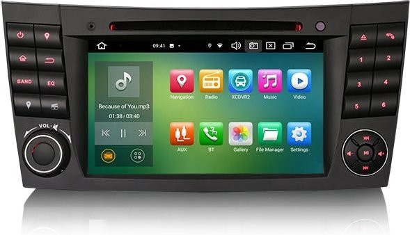 NUOYING Android 12.0 Autoradio mit 7 Zoll Display, Bluetooth, CarPlay und 4G für Mercedes Benz E-Klasse W211, G-Klasse W463 und CLS, Schwarz - Bild 1