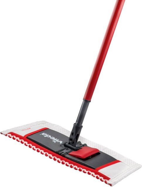 Vileda Wischmat Extra Bodenwischer aus Mikrofaser mit Teleskopstiel in Rot und Schwarz - Bild 1