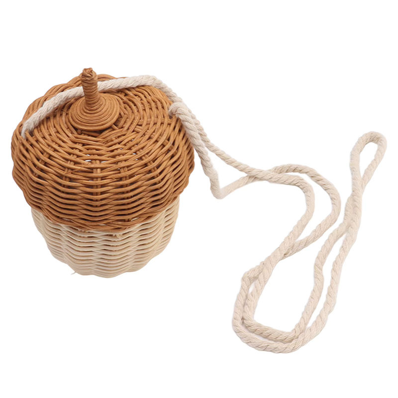 TOPINCN Dekorativer Rattan Aufbewahrungskorb in Eichelform handgewebt - Bild 2