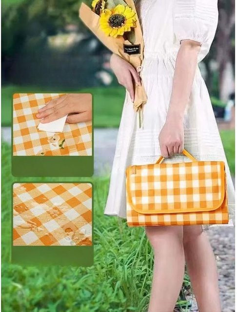 Tragbare Picknickdecke von Binchi Outdoor Equipment in Beige für Camping, Strand und Ausflüge - Bild 1