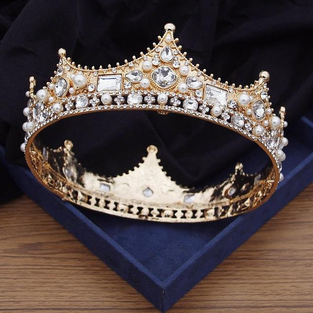POMOiii Diadem, Kristall, Weiß, Vintage, Unisex - Bild 1