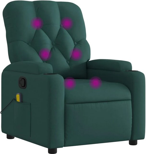 vidaXL Massagesessel Modell 8 in Dunkelgrün aus Stoff - Bild 1