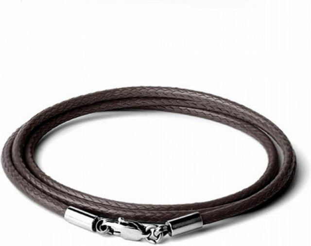 Zhiku Halskette Lederseil, Edelstahl, Schwarz, 65 cm, Unisex - Bild 1