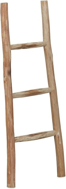 Relaxdays Dekoleiter aus Kastanienholz in Braun, rustikal und handgefertigt, Höhe: 90 cm, Breite: 35 cm, Tiefe: 4,5 cm - Bild 1