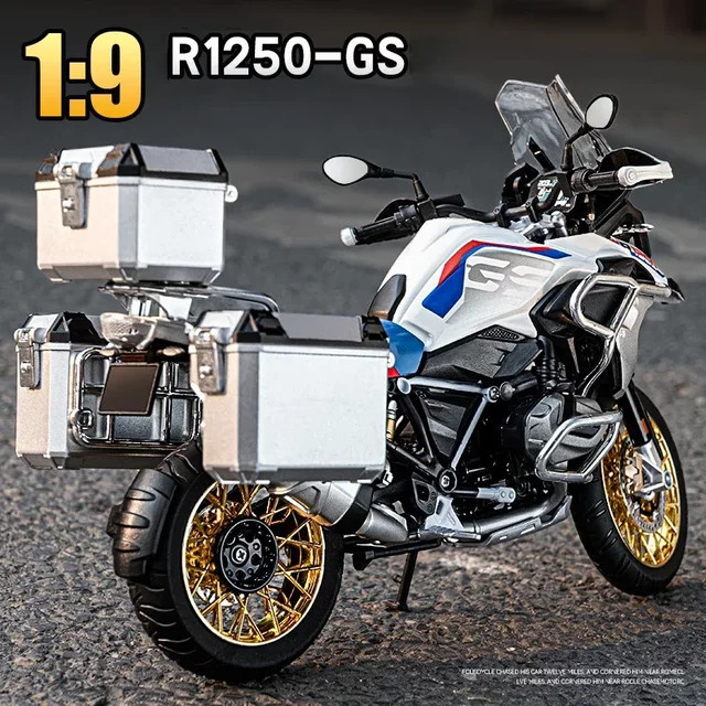 R1250 GS ADV Motorradmodell, 1:9, aus Druckguss, mit Sound und Licht - Bild 1