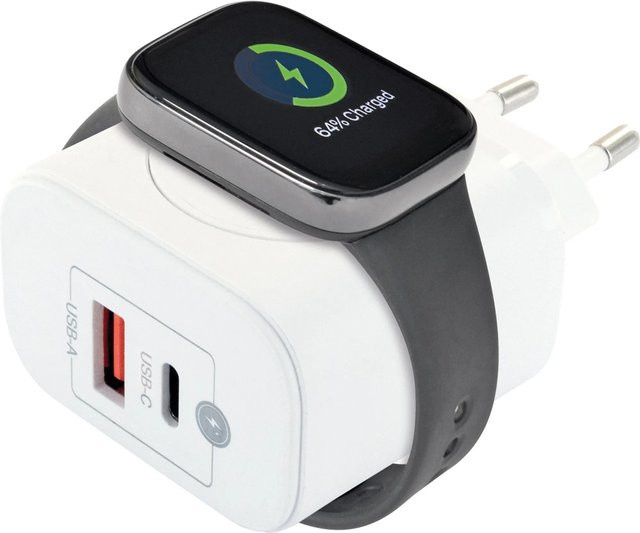 Schwaiger Ladeadapter LADW1120 Weiß mit USB-C und USB-A, 230 V, 20 W - Bild 1