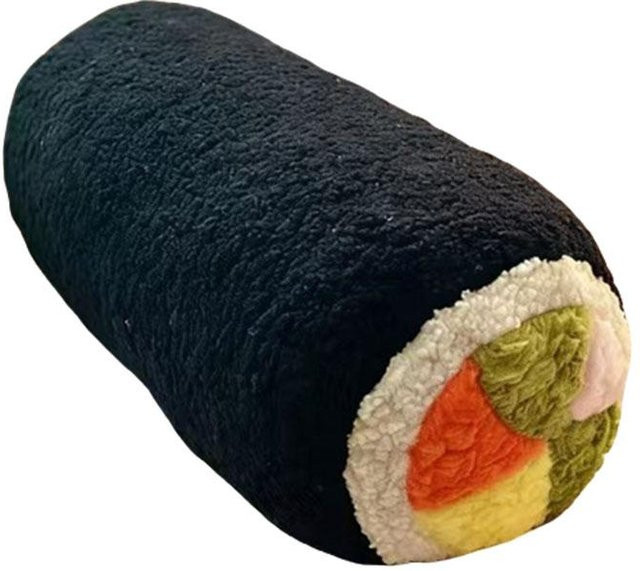 Yiran toy Kawaii Sushi Zylindrisches Plüschtier Schlafkissen in Schwarz, Länge: 40 cm - Bild 1