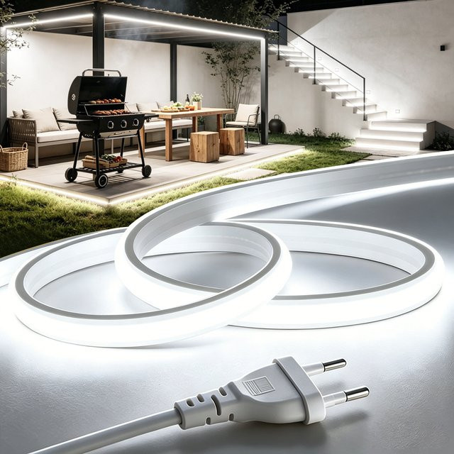 Rybakov COB LED-Streifenleuchte in Weiß mit integriertem Schalter und europäischem Standardstecker für TV-Hintergrundbeleuchtung und Wanddekoration - Bild 1