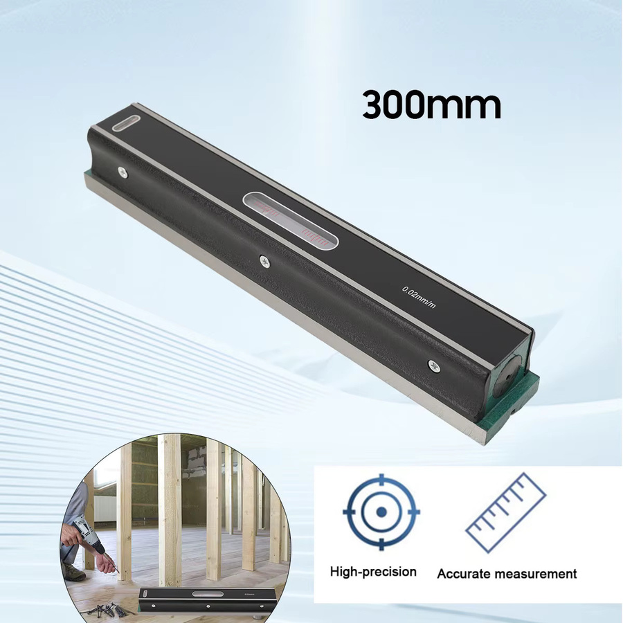 Hochpräzises mechanisches Wasserwaagen-Messinstrument aus Gusseisen in Schwarz, Genauigkeit 0,02 mm, Länge: 300 mm - Bild 4
