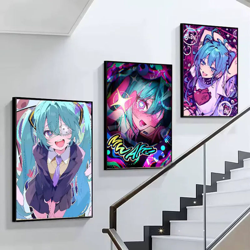 Kayou Charakter-Poster Super Idol H-Hatsune Miku, wasserfester Wandkunst-Aufkleber in Vintage-Optik, mehrfarbig, rechteckig - Bild 2