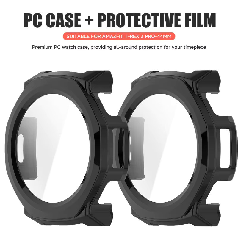 OAKCHARM Displayschutzfolie und Glasgehäuse für Amazfit T-REX 3 Pro, 44 mm, Schwarz - Bild 2