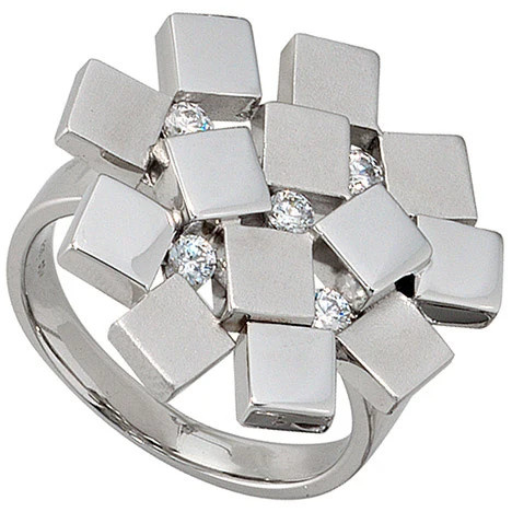 Colfem Ring 925 Silber, Zirkonia, Damen, Ringgröße 54 - Bild 1