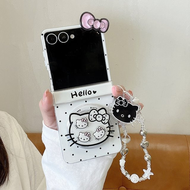 Sanrio Hello Kitty Handyhülle mit magnetischer MagSafe Halterung für Samsung Galaxy Z Flip 7 6 5 4 Cover im Cartoon Design - Bild 1