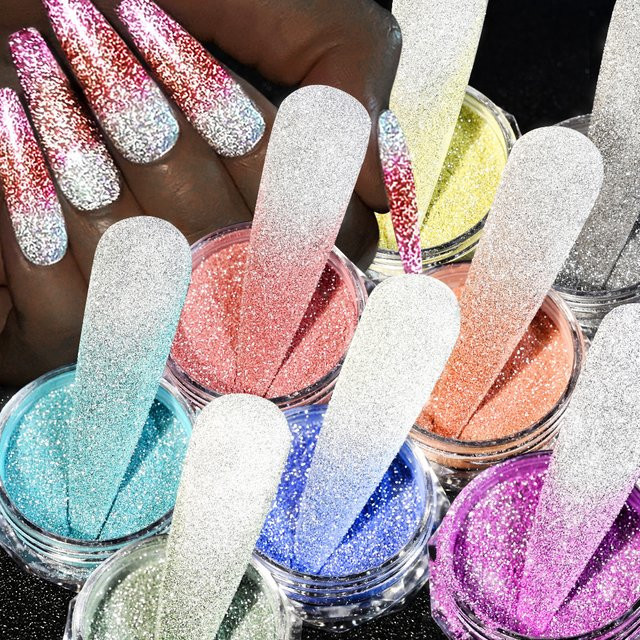 MAFANAILS Nail Art Pulver, Thermo Chrom, Crushed Diamond Effekt - Bild 1