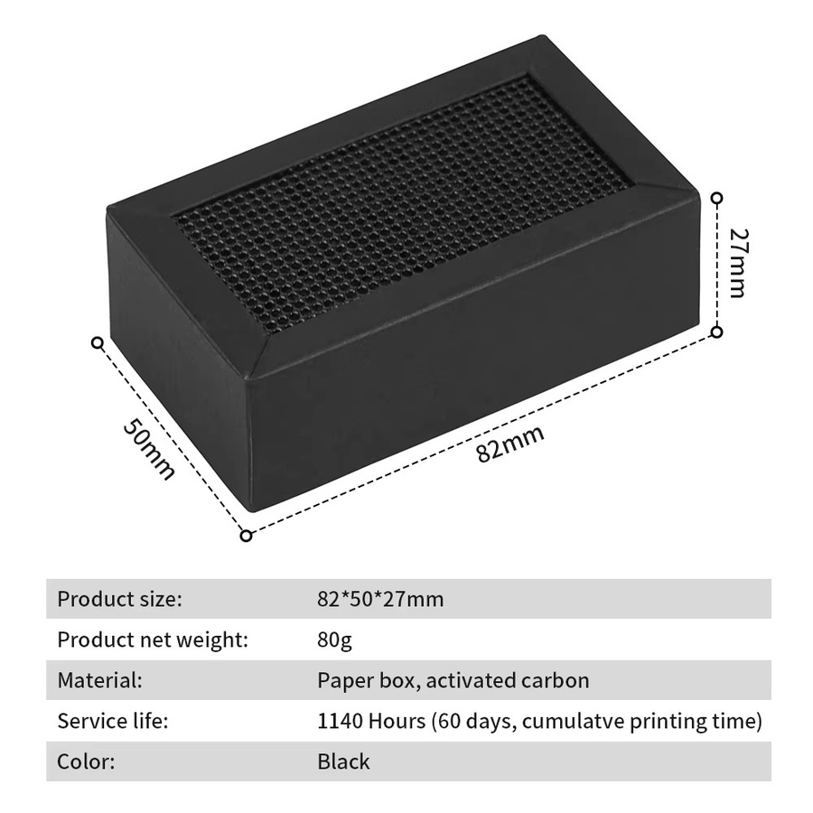 Aktivkohle-Luftfilter für Bambu Lab P1 und X1 Serie, Ersatzfilter für Bambu Lab X1, X1C, P1P, P1S 3D-Drucker, Farbe: Schwarz - Bild 6