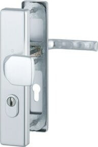 Hoppe Schutzgarnitur London 61G/2222ZA/2210/113 in Silber aus Aluminium und Stahl mit 72mm Lochmaß und 42-47mm Buntbartmaß - Bild 1