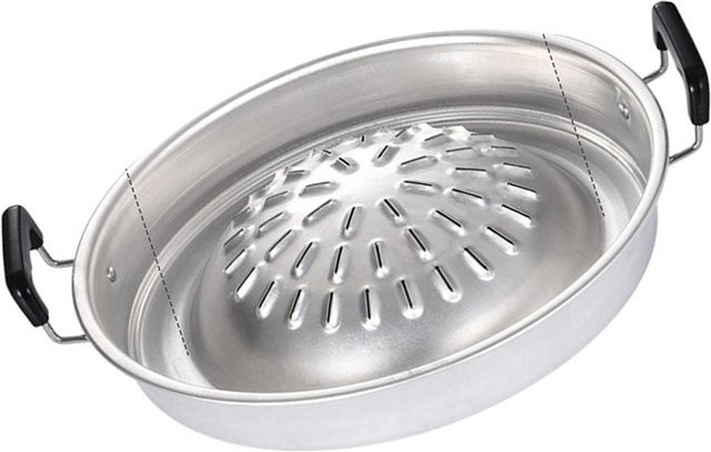Multifunktionaler Fishine Aluminium Holzkohlegrill für Steak und Hot Pot, Grau, Durchmesser: 40 cm - Bild 1