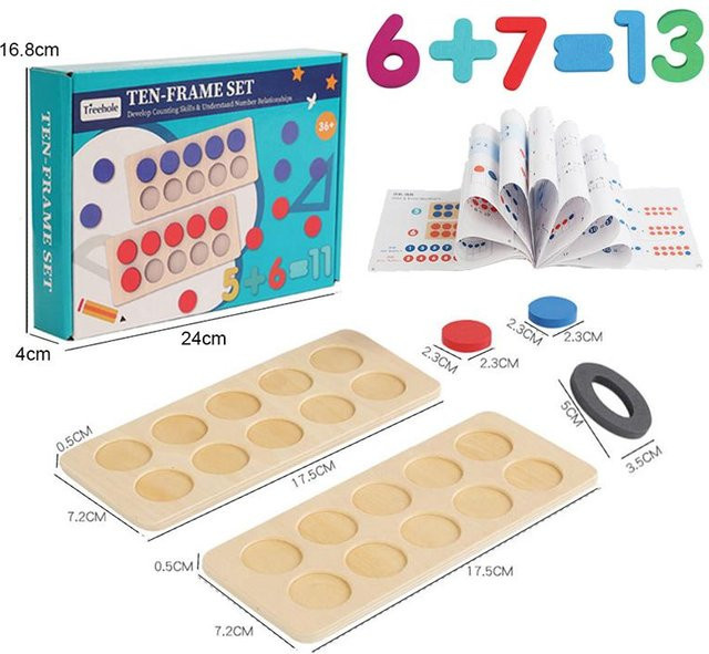 Kidsly Montessori Zehn-Rahmen Mathe-Spielzeug, Frühpädagogisches Lehrmittel - Bild 1