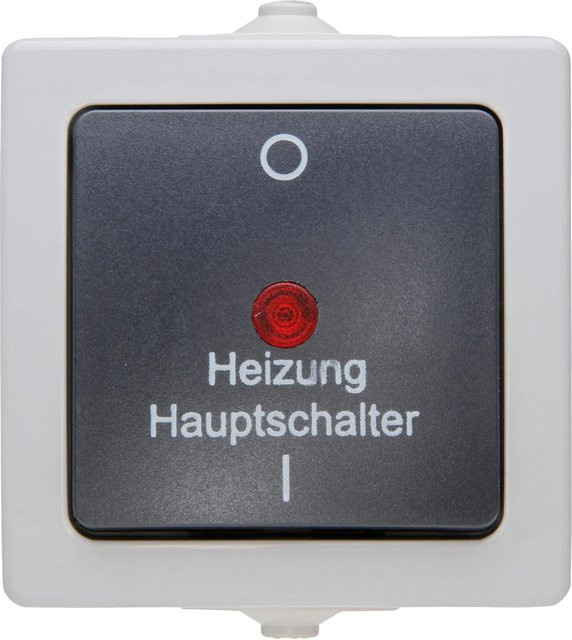 Kopp Heizungs-Hauptschalter Nautic Aufputz-Feuchtraumschalter Grau IP44 - Bild 1