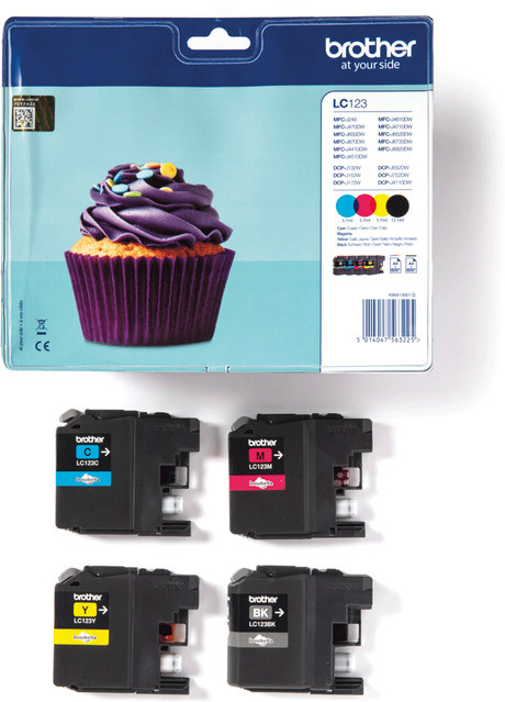 Brother Original LC-123 Tintenpatronen MultiPack Schwarz, Cyan, Magenta, Gelb - Bild 2