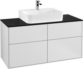 Villeroy & Boch Waschtischunterschrank Finion Wandmontage Weiß lackiert mit LED-Beleuchtung und Schubladen B: 120 cm, T: 60,3 cm, H: 50,1 cm - Bild 1