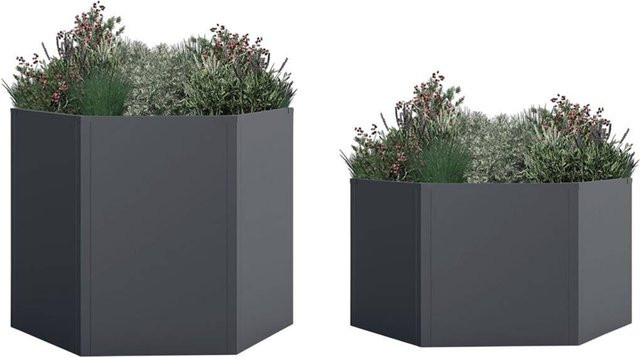 Westmann Metall-Hochbeet Varia 2er-Set Anthrazit pulverbeschichtet B/H/L: 100 x 77 x 200 cm - Bild 1